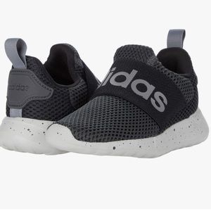 Kids Adidas Racer Lite Black & Gray Slip-On Sneakers Running Shoes Size 3